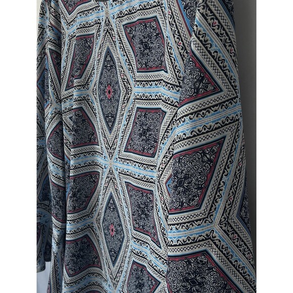 Charter Club Womens XL Blue Geometric Longsleeve Bell cuffs - Picture 8 of 8